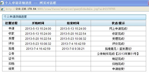 我的注册进度